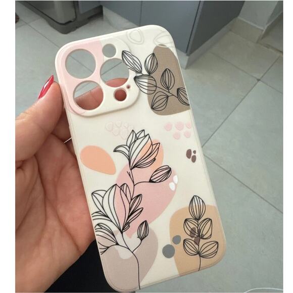 iPhone 15 Pro Nature Floral Silicone Case Soft Slim - Picture 4 of 4